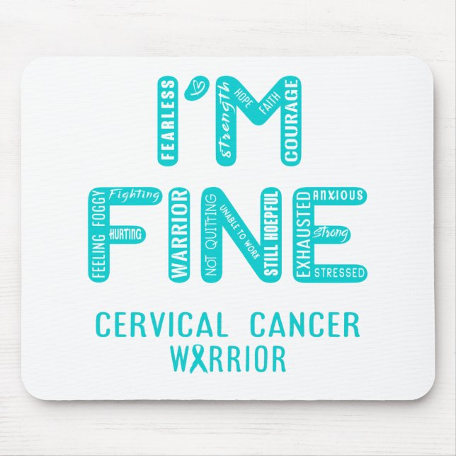 Mousepad Guerreiro do Cancer Cervical - Estou bem (Frente)