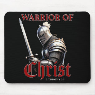 Mousepad Guerreiro do Cristo 2 Timothy 2:3 Bíblia cristã