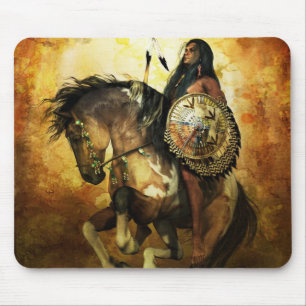 Mousepad Guerreiro do nativo americano da coragem