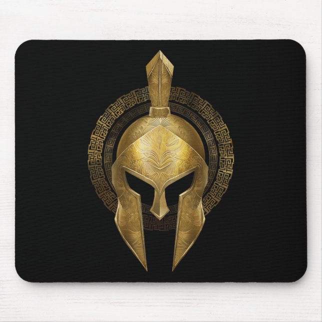 Mousepad Guerreiro Dourado do Helmet Spartan Esparta Grego (Frente)