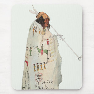 Mousepad Guerreiro Indiano com Retrato de Tubo por Karl Bod