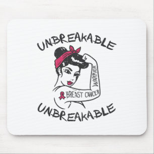 Mousepad Guerreiro Inquebrantável Rosa Sobrevivente de Cânc