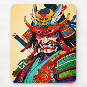 Mousepad Guerreiro Samurai Feroz – Colorido Bushido Japonês