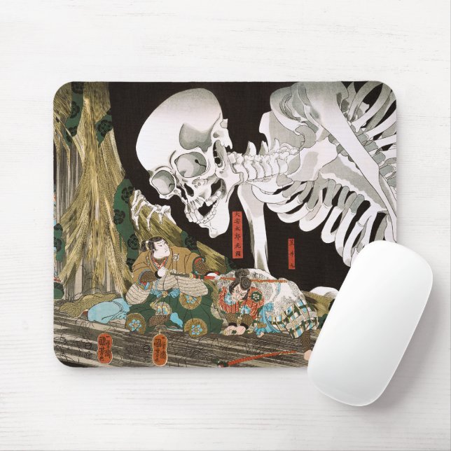 Mousepad Guerreiro Utagawa Kuniyoshi vs Fantasma,Arte Japon (Com mouse)
