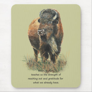 Mousepad Guia animal do espírito do Totem do bisonte do