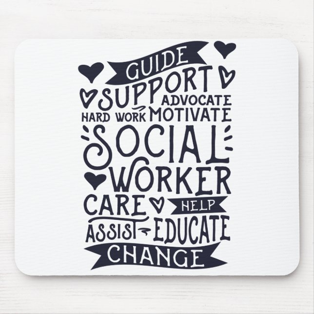 Mousepad Guia de mudança de suporte, trabalhador social (Frente)