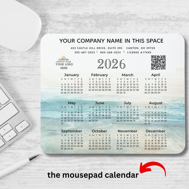 Mousepad Guia do Mouse de Código QR - Nome da Empresa do Ca (Criador carregado)