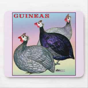 Mousepad Guineas Three Fowl