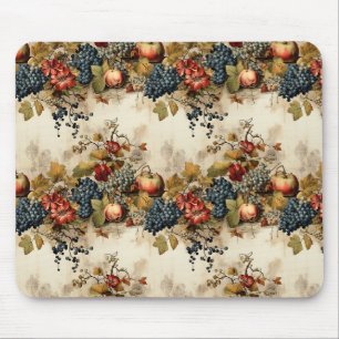 Mousepad Guirlanda de Frutas de Uva de Vinhedo Vintage