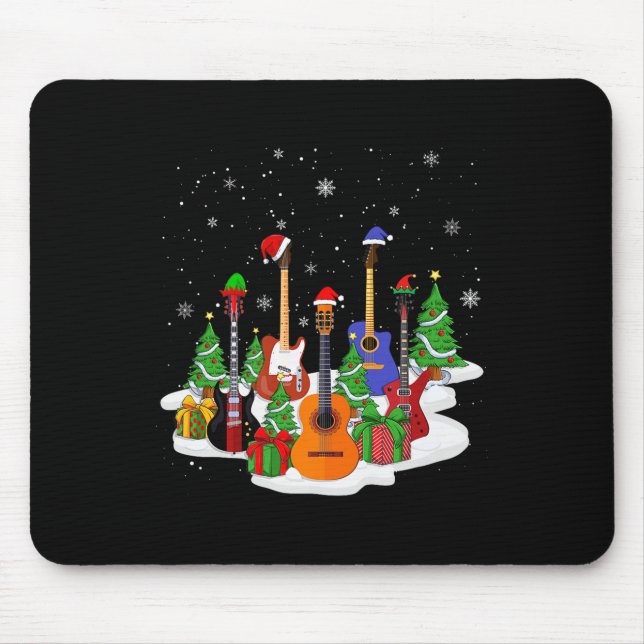 Mousepad Guitar Christmas Decor Musical Guitar Lovers Guita (Frente)