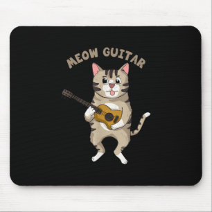 Mousepad Guitarista Meow Guitar Cuide Gato Jogando Violão X