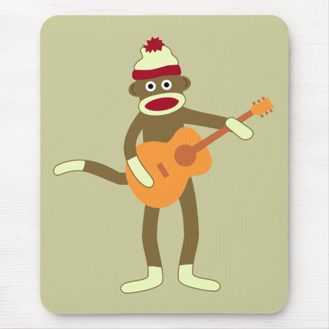 Mousepad Guitarra acústica do macaco da peúga (Frente)