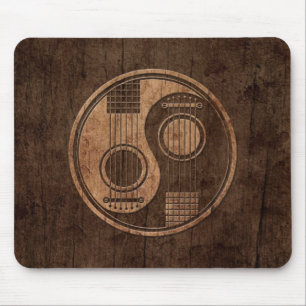 Mousepad Guitarra acústicas Yin Yang com efeito de madeira