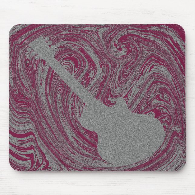 Mousepad Guitarra Cinza Pasta, Rosa (Frente)
