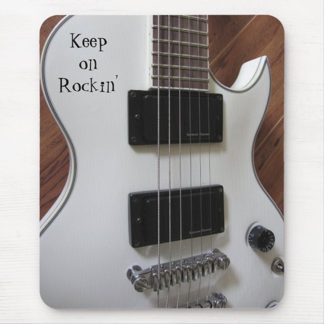 Mousepad Guitarra Elétrica Branca (Frente)