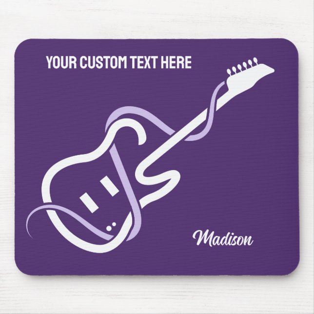 Mousepad Guitarra Estilizada de Nome e Texto Personalizada (Frente)