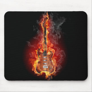 Mousepad Guitarra flamejante da rocha