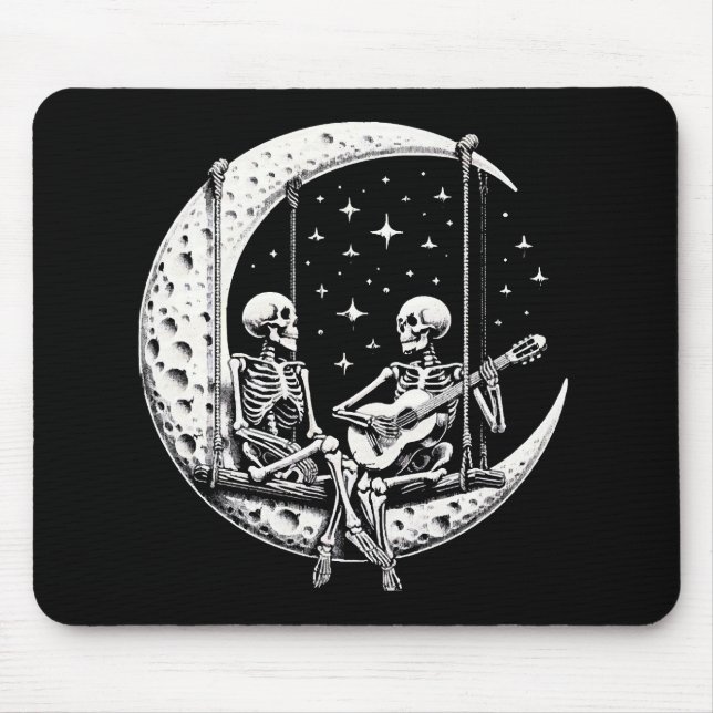 Mousepad Guitarra Lua Casal Esqueleto (Frente)