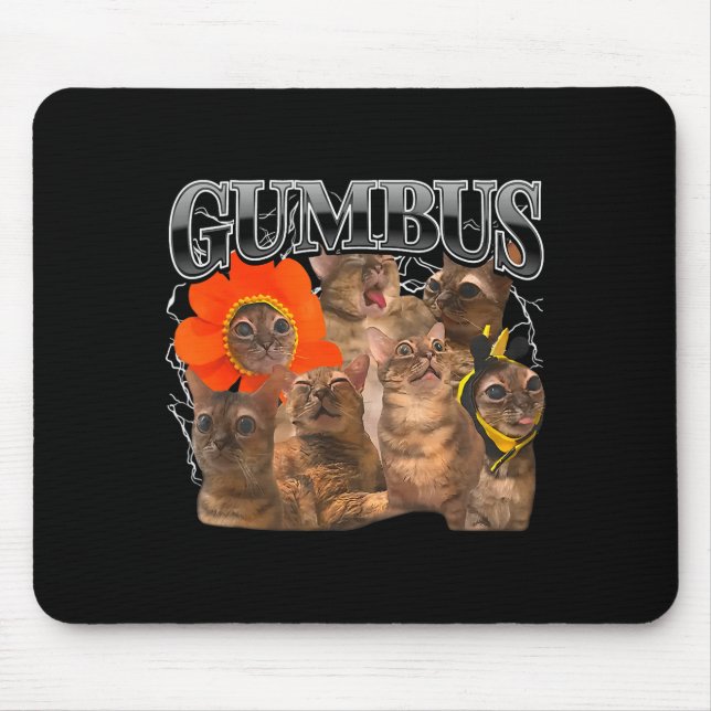 Mousepad Gumbus Cat Funny Cat Gumbus Cute Animal Kitty Men  (Frente)