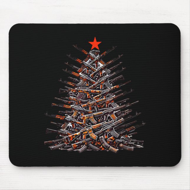 Mousepad Guns Christmas Tree Funny Xmas 2025 For Gun Lover  (Frente)