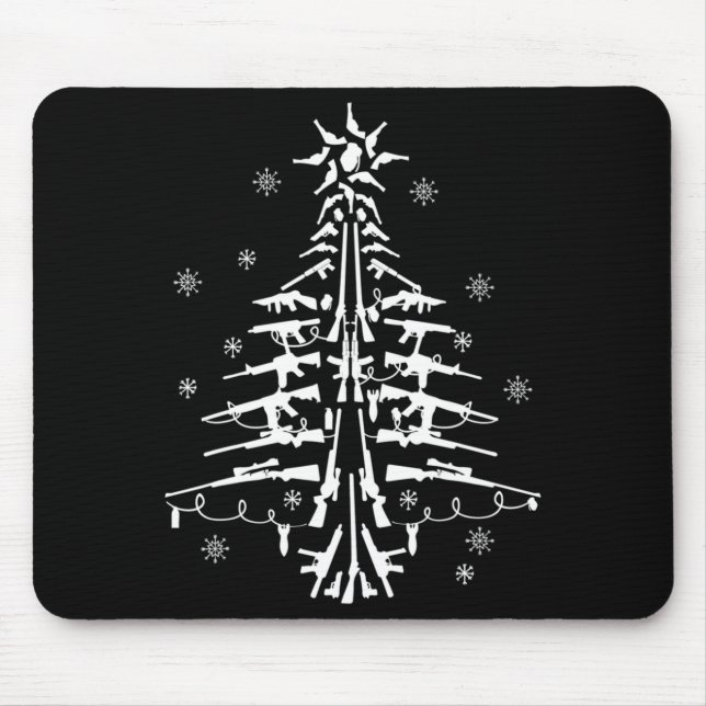 Mousepad Guns Christmas Tree Xmas For Men Military  (Frente)