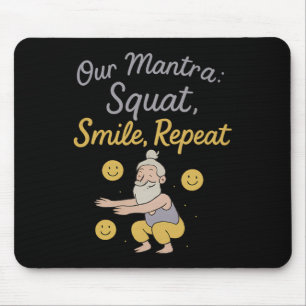 Mousepad Guru de Yoga Lavanda Dourada Agachar Sorrir Repeti