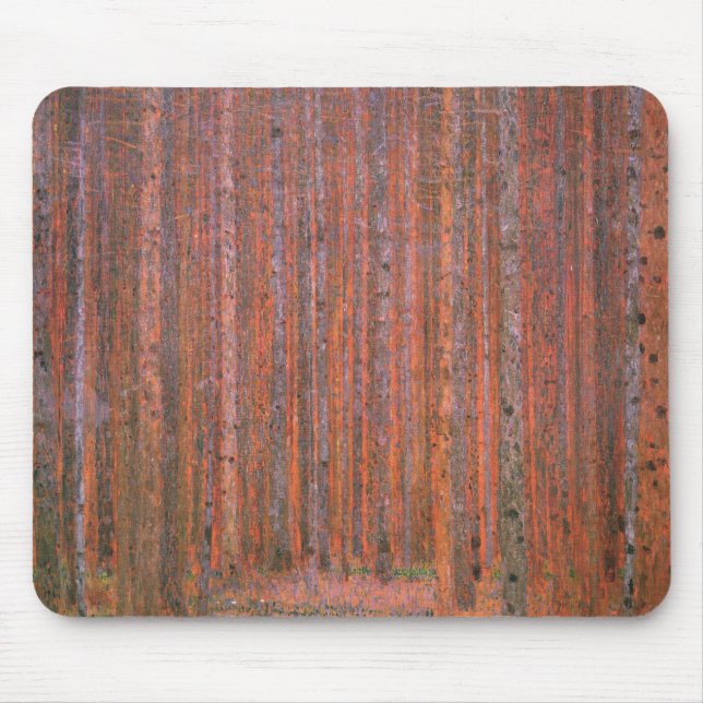 Mousepad Gustav Klimt Fir Forest Tannenwald árvores vermelh (Frente)