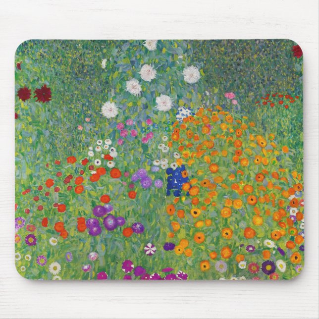 Mousepad Gustav Klimt Flower Garden Vintage Art Nouveau (Frente)