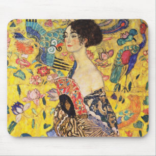 Mousepad Gustav Klimt Lady com ventilador