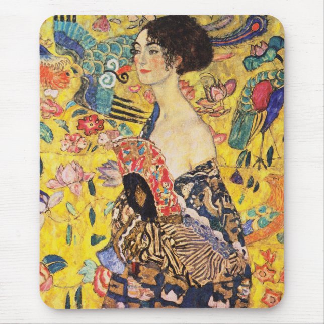Mousepad Gustav Klimt Lady with Fan (Frente)
