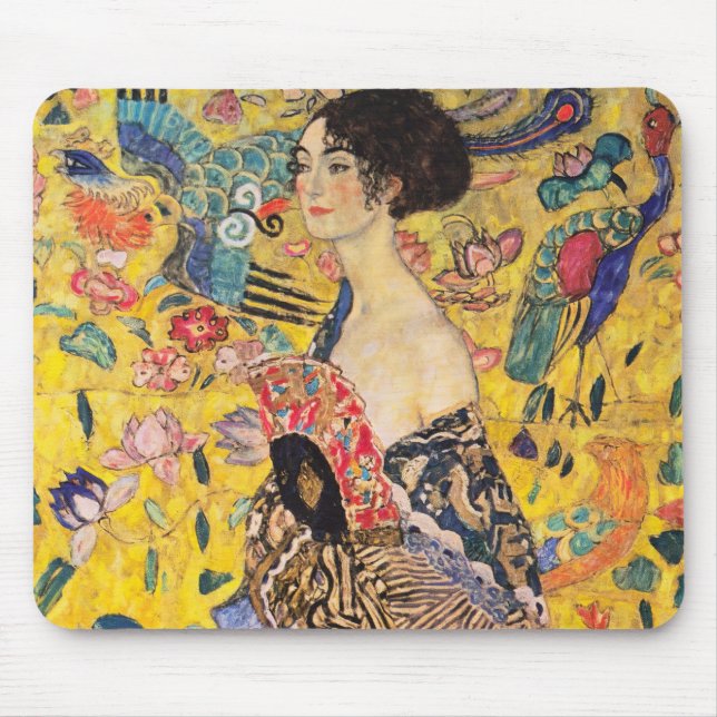 Mousepad Gustav Klimt - Senhora com ventilador (Frente)