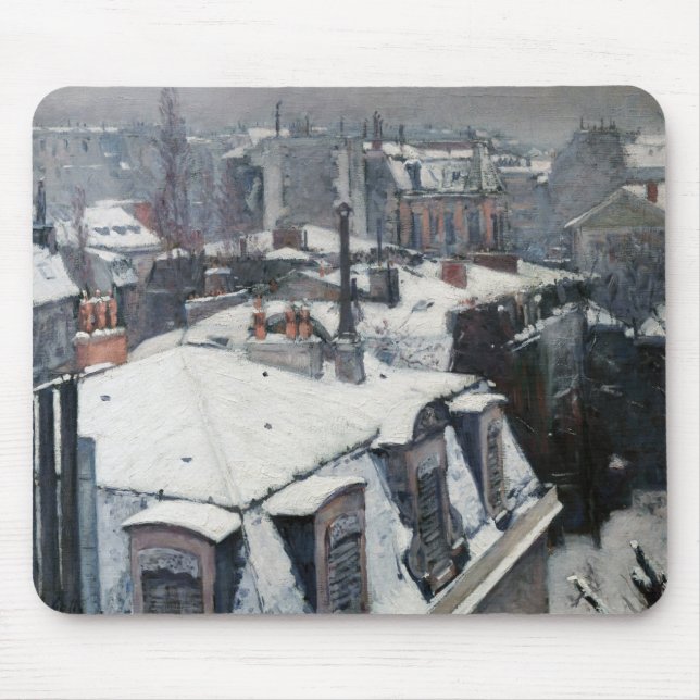 Mousepad Gustave Caillebotte - Telhados na neve (Frente)