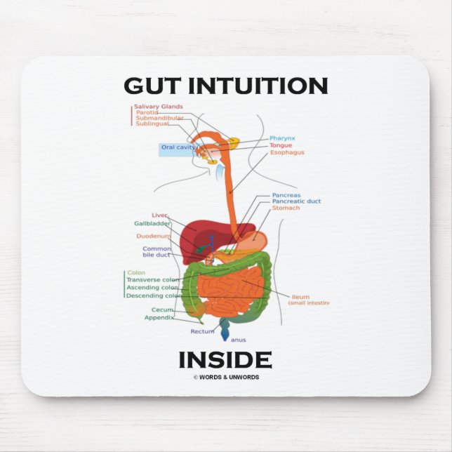 Mousepad Gut Intuition Inside (Digestive System Humor) (Frente)
