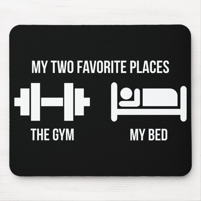 Mousepad Gym and Bed - Pictograma de Cartoon Engraçado - No (Frente)