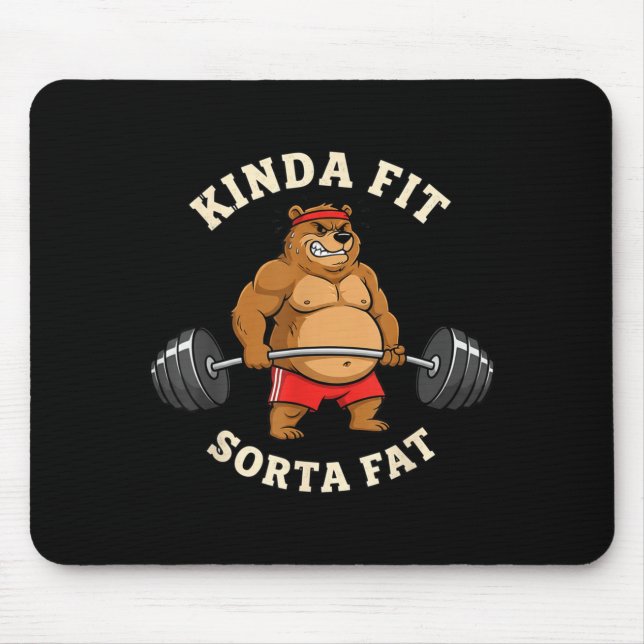 Mousepad Gym Dad Bod Werlifting Bear Weightlifting Men  (Frente)