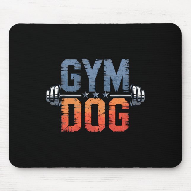 Mousepad Gym Dog Meaning Gym Dog Costume Weight Lifting Gym (Frente)