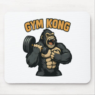Mousepad Gym Kong Engraçado Fisiculturismo Fitness Gorila B