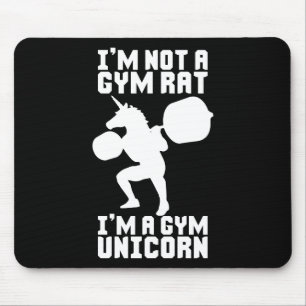 Mousepad Gym Rat vs Gym Unicorn - Engraçado Inspiração de W