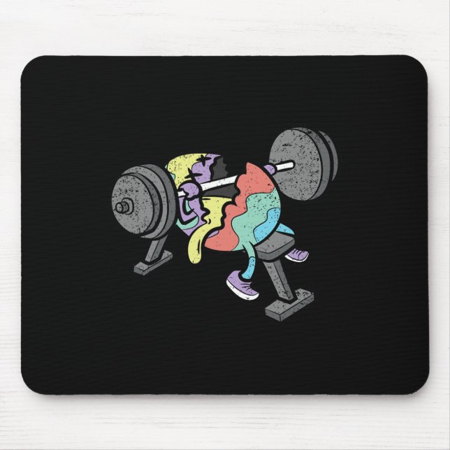 Mousepad Gym Workout Páscoa De Ovos Caçando Primavera Engra (Frente)