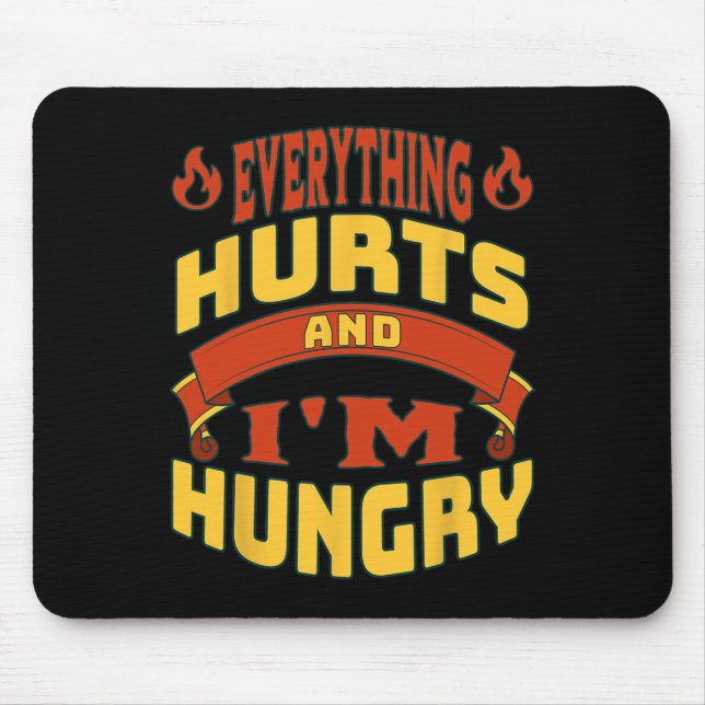 Mousepad Gym Workout Tudo Magoa Estou com fome Levantando F (Frente)