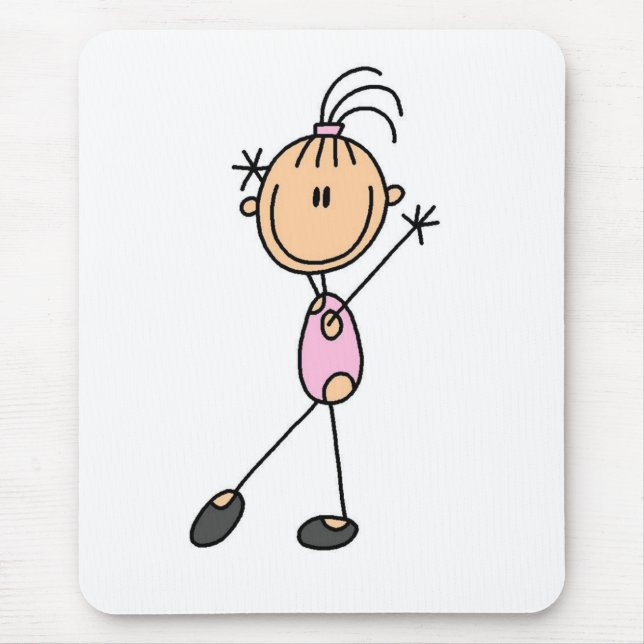 Mousepad Gymnast da menina no rosa (Frente)