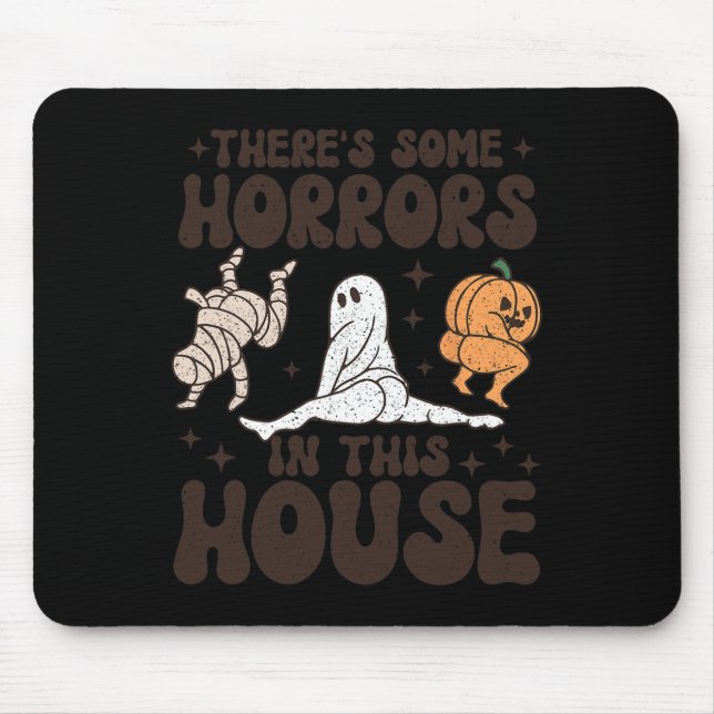 Mousepad Há alguns horrores nesta casa Ghost Pumpkin H (Frente)