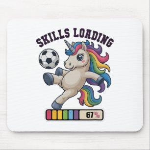 Mousepad Habilidades engraçadas de unicórnio de futebol car