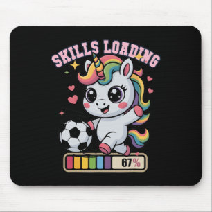 Mousepad Habilidades Fofas Carregando 67 Futebol Unicórnio