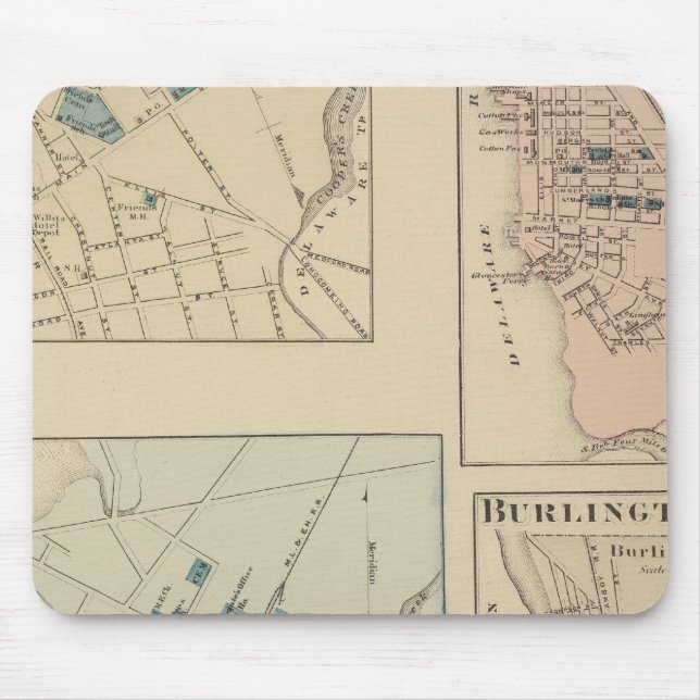 Mousepad Haddonfield, Cidade de Gloucester, Burlington (Frente)