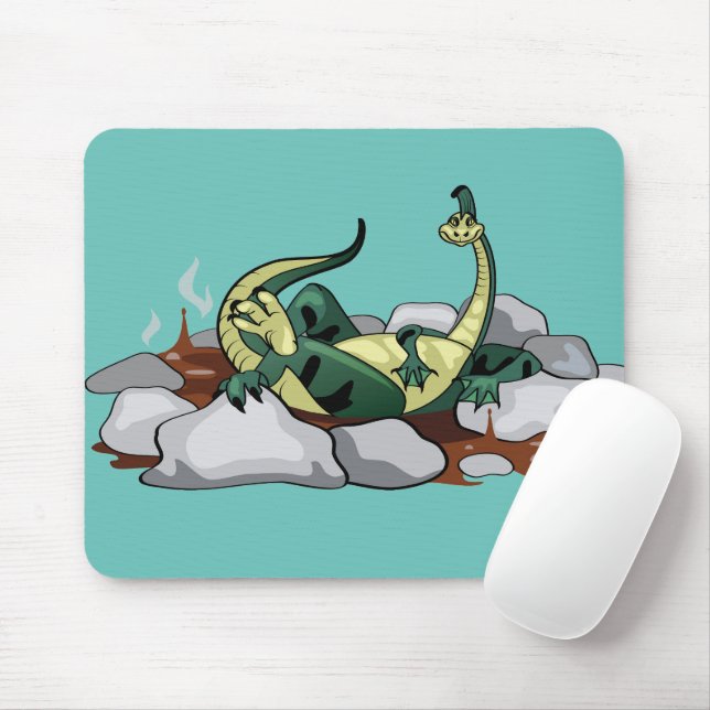 Mousepad Hadrosaurus Relaxando Em Uma Jacuzzi. (Com mouse)