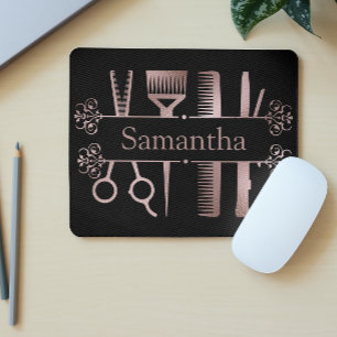 Mousepad Hair Stylist Hairdresser Rosa Salon personalizado