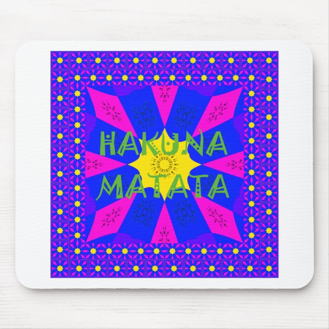 Mousepad Hakuna Matata Belos Design de Cores Incríveis (Frente)