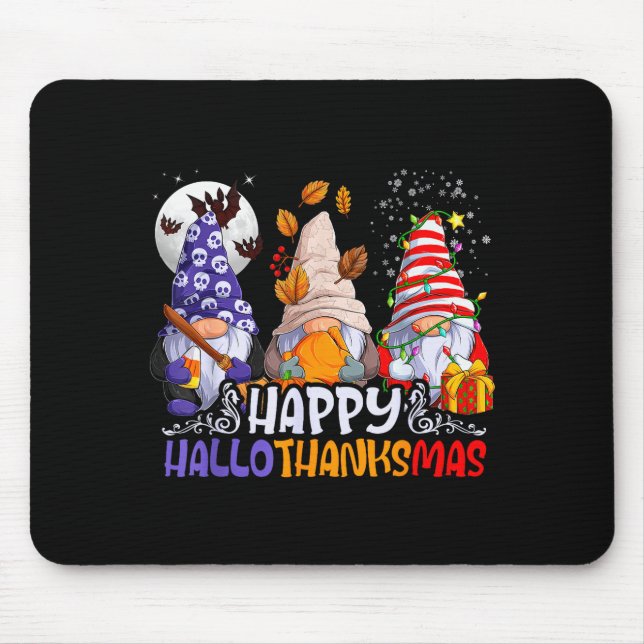 Mousepad Hallothanksmas Gnomes Halloween Thanksgiving Chris (Frente)