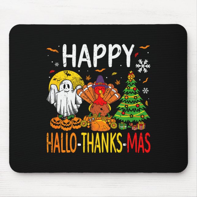 Mousepad Hallothanksmas Halloween Thanksgiving Christmas  (Frente)